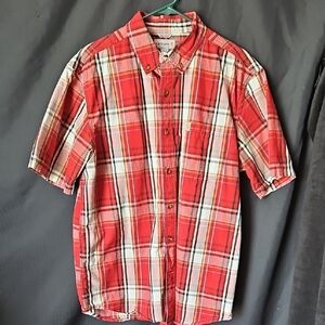 Men's Red Carhartt large Plaid Shirt Relaxed Fit